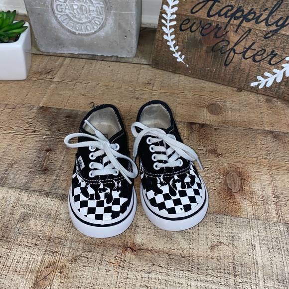 Vans Other - 🧡 3/$12 Boys Vans Authentic Shoes Checker Flame